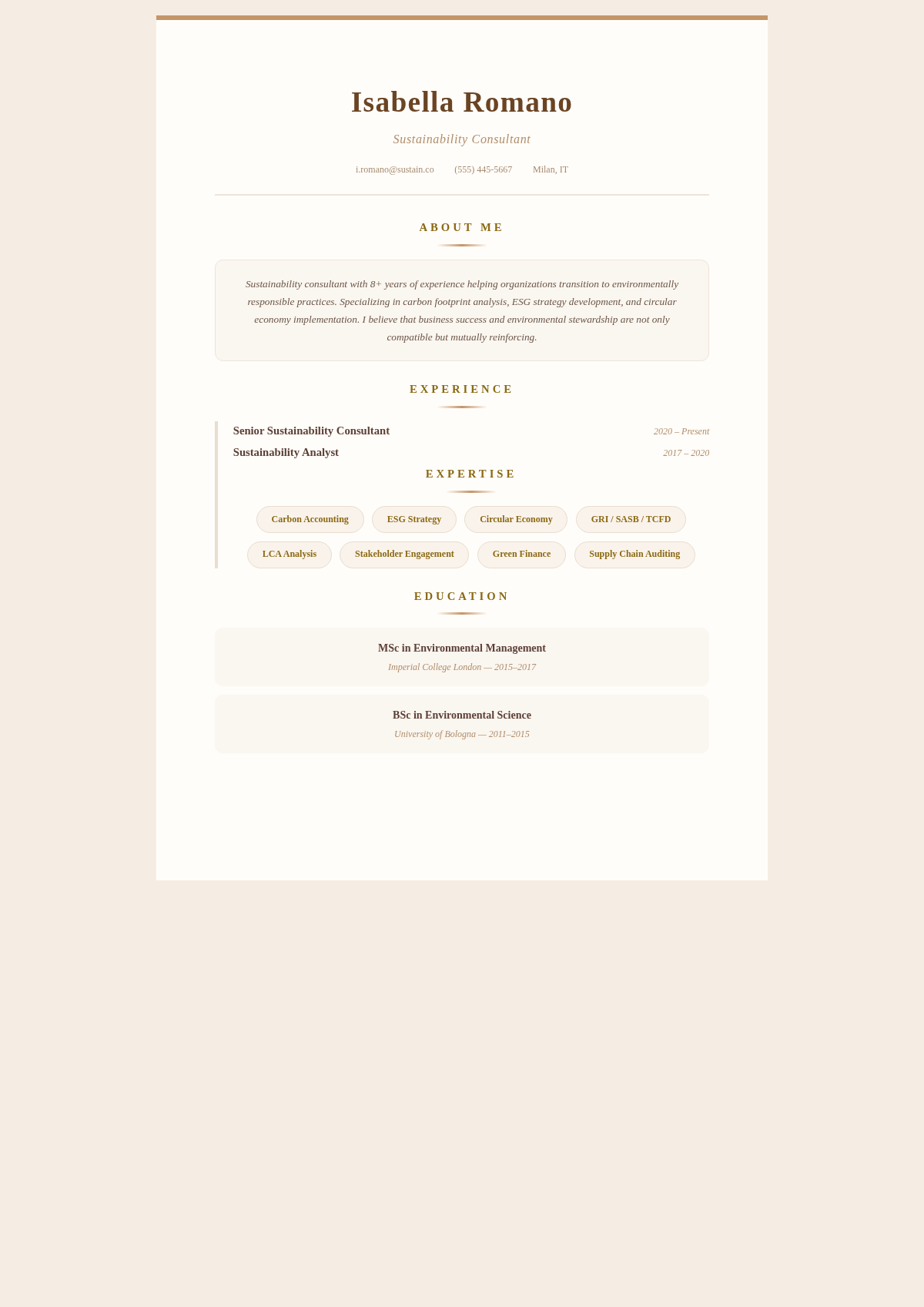 Warm earthy simple resume